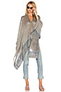 view 1 of 3 Textured Stripe Poncho in Charcoal