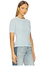 view 2 of 5 Francesca Merino Short Sleeve Sweater in Sky Blue