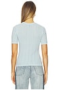 view 3 of 5 Francesca Merino Short Sleeve Sweater in Sky Blue