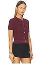 view 2 of 4 Dina Short Sleeve Cardigan in Prune