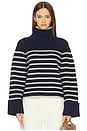view 1 of 4 Ilaria Stripe Turtleneck in Navy