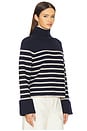 view 2 of 4 Ilaria Stripe Turtleneck in Navy