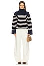 view 4 of 4 Ilaria Stripe Turtleneck in Navy