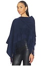 view 3 of 5 Darcey Cowl Poncho in Navy