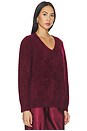 view 2 of 4 Jada Brushed Cashmere V Neck Pullover Sweater in Pomegranate
