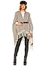 view 1 of 3 Striped Poncho in Grey Multi