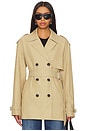 view 2 of 5 Beverly Cropped Trench in Tan