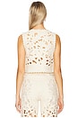 view 4 of 5 Coralie Floral Cutout Vest in Ecru