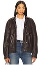 view 1 of 4 Aria Leather Bomber in Brown