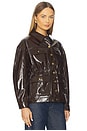 view 3 of 5 Amy Faux Patent Leather Jacket in Brown