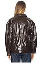 view 4 of 5 Amy Faux Patent Leather Jacket in Brown