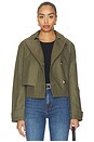 view 1 of 5 Jamie Cropped Trench in Green