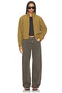 view 6 of 5 Eliza Canvas Bomber Jacket in Gold