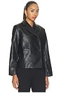 view 4 of 5 MANTEAU IMITATION CUIR FINLEY in Black