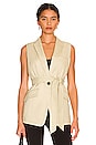 view 1 of 5 Margot Linen Sleeveless Blazer in Light Sage