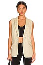 view 2 of 5 Margot Linen Sleeveless Blazer in Light Sage