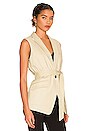 view 3 of 5 Margot Linen Sleeveless Blazer in Light Sage