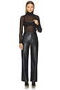 view 5 of 6 Shea Faux Leather Straight Pant in Black