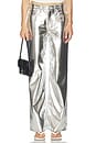 view 1 of 6 Logan Faux Leather Wide Leg Pant in Silver