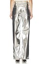view 4 of 6 Logan Faux Leather Wide Leg Pant in Silver