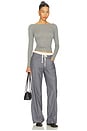 view 5 of 6 Saige Stripe Poplin Pant in Salute Stripe