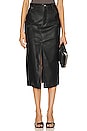 view 1 of 4 Sid Faux Leather Midi Skirt in Black