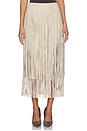 view 1 of 6 JUPE À FRANGES JASMINE in Stone