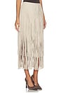 view 2 of 6 JUPE À FRANGES JASMINE in Stone