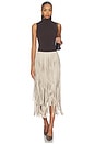 view 5 of 6 JUPE À FRANGES JASMINE in Stone