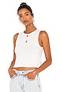view 1 of 5 The Knit Ribbed Cropped Tank in White