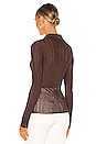 view 3 of 5 Pacey Button Down Top in Dark Brown
