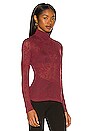 view 2 of 5 Valencia Table Floral Turtleneck in Burgundy