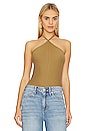 view 1 of 4 the Essential Rib Halter Top in Khaki