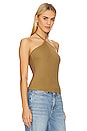 view 2 of 4 the Essential Rib Halter Top in Khaki