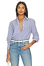 view 1 of 5 Maxine Button Down Shirt in Blue Stripe