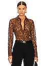 view 1 of 4 Yvette Lace Shirt in Mocha