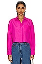 view 1 of 4 Beatrice Cropped Shirt in Bright Pink