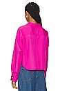 view 3 of 4 Beatrice Cropped Shirt in Bright Pink