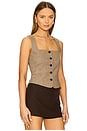 view 2 of 4 Mariana Vest in Camel Plaid