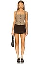 view 4 of 4 Mariana Vest in Camel Plaid