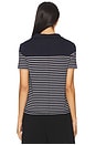 view 3 of 5 The Knit Stripe Polo Top in Navy & Ivory