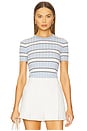 view 1 of 5 Eloise Short Sleeve Crew Tee in Light Blue Multi