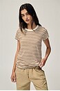 view 1 of 8 Slub Stripe Tee in Warm Brown