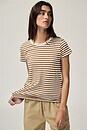 view 3 of 8 Slub Stripe Tee in Warm Brown