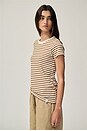 view 4 of 8 Slub Stripe Tee in Warm Brown