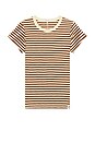 view 7 of 8 Slub Stripe Tee in Warm Brown