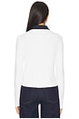 view 3 of 4 The Knit Contrast Long Sleeve Polo in White