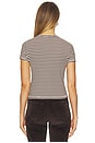 view 3 of 5 Luca Stripe Rib Baby Tee in Ivory Brown Multi