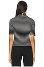 view 3 of 5 The Knit Stripe Rib Turtleneck Tee in Black Multi