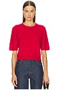 view 1 of 4 Jada Brushed Cashmere Short Sleeve Crew in Red